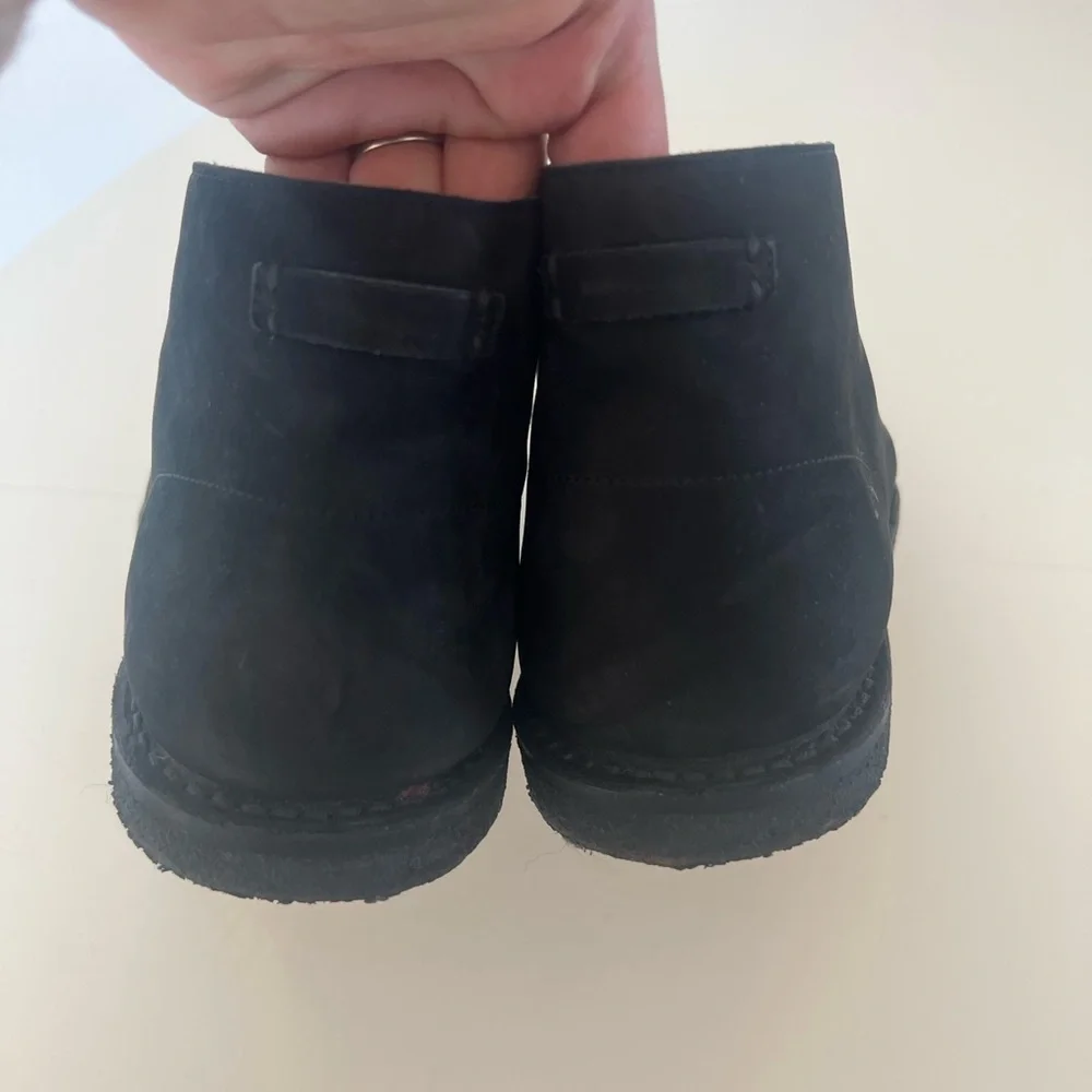 Yves Saint Laurent Oran Lu Nubuck‎ Black Leather Lace-Up Shoes Size 44